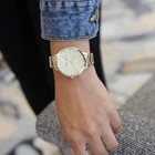 Nine West Women's Crystal Accented Bracelet Watch Gold B