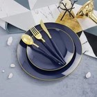 150pc Blue Plastic Plates C