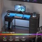 Black 47in Computer Gaming Desk F