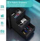 Black L Shaped Desk with Led Lights D