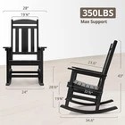 Black Outdoor Rocking Chairs Set of 2 B