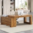 Brown 63in L Shaped Executive Desk A
