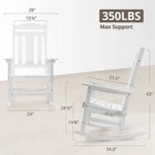 White 2 Rocking Chairs Set Weather Resistant Poly Plastic B