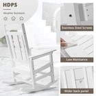 White 2 Rocking Chairs Set Weather Resistant Poly Plastic C