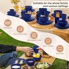 Dk Blue 40pc Wheat Straw Dinnerware E