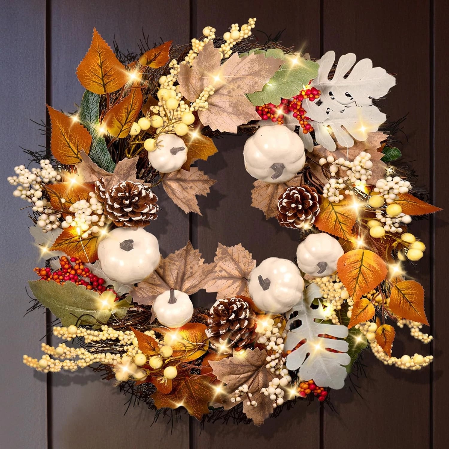 20in. Thanksgiving Fall Wreath A