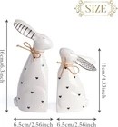 2pc Ceramic White Gold Bunny Figurines B